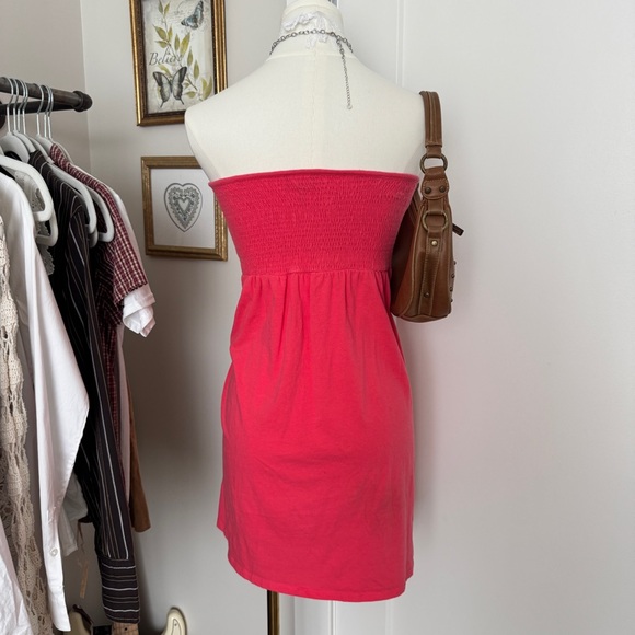 vintage pink joe boxer strapless mini dress swim coverup - Picture 2 of 4